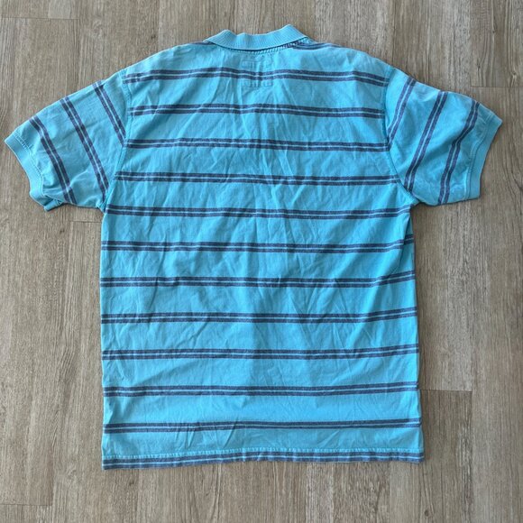 Mens Izod Blue Stripe Short Sleeve Polo - XL - Picture 4 of 5